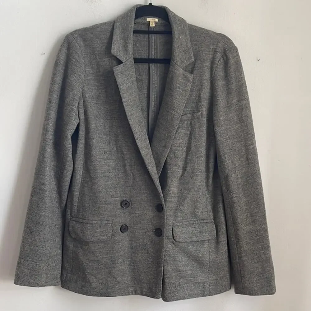 J. Crew Benny 100% wool double breasted knit blazer sz 8